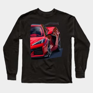 Corvette C8 Z06 Supercar Racecar Sportscar Red Z06 Long Sleeve T-Shirt